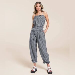 Free People Retro Heat Wave Gingham One Piece Jumpsuit